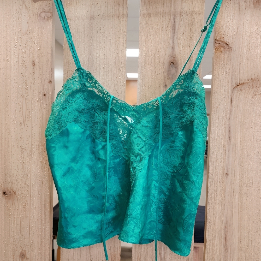 VINTAGE Victoria's Secret Strappy Emerald Green Tank Top